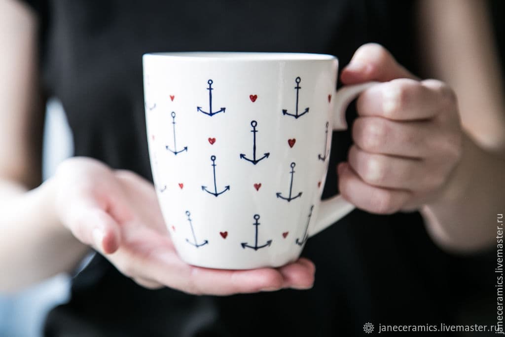 Подруга моряка. Кружка ручной работы, керамика — 6